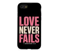 Carcasa para iPhone SE (2020) / 7/8 El Amor Nunca Falla versículo bíblico 1 Corintios 13:8
