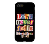 Carcasa para iPhone SE (2020) / 7/8 El Amor Nunca Falla versículo bíblico 1 Corintios 13:8