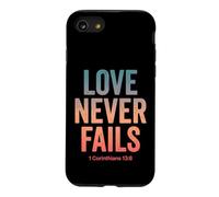 Carcasa para iPhone SE (2020) / 7/8 El Amor Nunca Falla versículo bíblico 1 Corintios 13:8