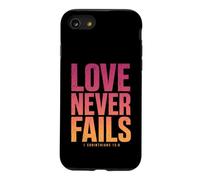 Carcasa para iPhone SE (2020) / 7/8 El Amor Nunca Falla versículo bíblico 1 Corintios 13:8