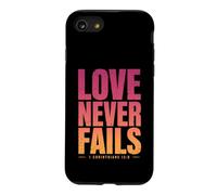 Carcasa para iPhone SE (2020) / 7/8 El Amor Nunca Falla versículo bíblico 1 Corintios 13:8
