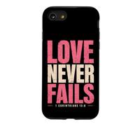 Carcasa para iPhone SE (2020) / 7/8 El Amor Nunca Falla versículo bíblico 1 Corintios 13:8