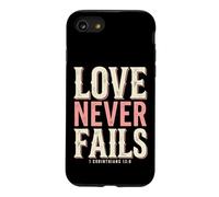 Carcasa para iPhone SE (2020) / 7/8 El Amor Nunca Falla versículo bíblico 1 Corintios 13:8
