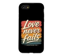 Carcasa para iPhone SE (2020) / 7/8 El Amor Nunca Falla versículo bíblico 1 Corintios 13:8