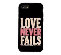 Carcasa para iPhone SE (2020) / 7/8 El Amor Nunca Falla versículo bíblico 1 Corintios 13:8