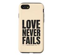 Carcasa para iPhone SE (2020) / 7/8 El Amor Nunca Falla versículo bíblico 1 Corintios 13:8