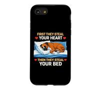 Carcasa para iPhone SE (2020) / 7/8 First They Steal Your Heart Then The Bed Boxer Dog Owner Fun