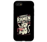 Carcasa para iPhone SE (2020) / 7/8 Funny Cat Ramen «Ramen Piensa en mí también» Kawaii Anime Cat