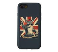 Carcasa para iPhone SE (2020) / 7/8 Funny DJ Cat Disco Sound Tech Headphone Music UK Flag