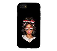 Carcasa para iPhone SE (2020) / 7/8 Gafas de Sol con moño desordenado para niña Siria, Bandera de Siria