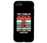Carcasa para iPhone SE (2020) / 7/8 Gato Vintage Piensan Que Estoy Loco Pero Me Gusta Esgrima