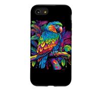 Carcasa para iPhone SE (2020) / 7/8 Gráfico de aerógrafo Retro Colorido Loro pájaro Tropical