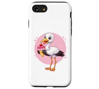 Carcasa para iPhone SE (2020) / 7/8 Gráfico de cigüeña Comiendo Helado para niños y niñas Stork Lover