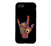 Carcasa para iPhone SE (2020) / 7/8 Groovy I Love You Lenguaje de señas Lindo Boho Doodle ASL