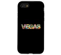 Carcasa para iPhone SE (2020) / 7/8 Horizonte de Las Vegas con Edificios icónicos en Negrita Texto de Las Vegas