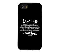Carcasa para iPhone SE (2020) / 7/8 I Antes de E Excepto después de C Divertida oración gramatical Oscura