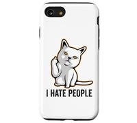 Carcasa para iPhone SE (2020) / 7/8 I Hate People Sign,Funny Cat Giving The Finger Flipping Off