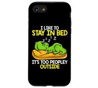 Carcasa para iPhone SE (2020) / 7/8 I Like to Stay in Bed It’s Too Peopley Outside, Dinosaur