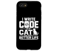 Carcasa para iPhone SE (2020) / 7/8 I Write Code so my Cat Can Have a Better Life Funny Geek