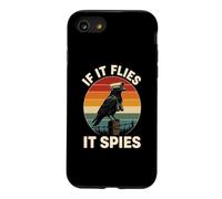 Carcasa para iPhone SE (2020) / 7/8 If It Flies It Spies Cuervo Vigilancia Pájaro Retro Conspiración