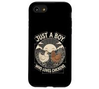 Carcasa para iPhone SE (2020) / 7/8 Just A Boy Who Loves Chickens Retro Farm Blueprint Livestock