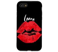 Carcasa para iPhone SE (2020) / 7/8 Laura Red Lips Nombre Personalizado