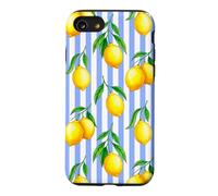 Carcasa para iPhone SE (2020) / 7/8 Limón Azul Rayas Preppy Estética Lindo Girly Verano