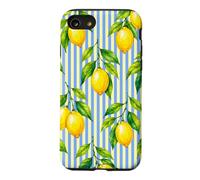 Carcasa para iPhone SE (2020) / 7/8 Limón Azul Rayas Preppy Estética Verano Lindo Femenino