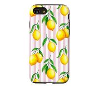 Carcasa para iPhone SE (2020) / 7/8 Limón Rosa Blanco Rayas Preppy Estética Verano Lindo Femenino