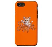 Carcasa para iPhone SE (2020) / 7/8 Lindo Apéndice Concientización Cáncer Cinta Naranja Gato Esperanza