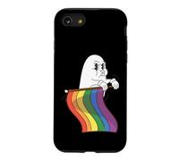 Carcasa para iPhone SE (2020) / 7/8 Lindo Fantasma LGBTQ sosteniendo la Bandera del Arco Iris Orgullo LGBT Halloween