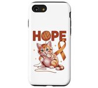 Carcasa para iPhone SE (2020) / 7/8 Lindo Gato Apéndice Concientización sobre el Cáncer Cinta Naranja Soporte