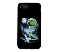 Carcasa para iPhone SE (2020) / 7/8 Loro Indio Ringneck Aullando a la Luna 90's Retro Bird