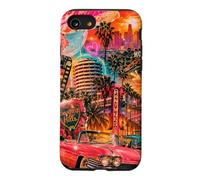 Carcasa para iPhone SE (2020) / 7/8 Los Ángeles Aerógrafo Puesta del Sol Mariposas Diseño Retro