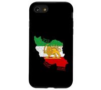 Carcasa para iPhone SE (2020) / 7/8 Mapa de Irán con Emblema de león y Sol, Etiquetas en inglés farsi