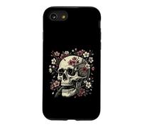 Carcasa para iPhone SE (2020) / 7/8 Memento Mori Vintage con Forma de Calavera Floral y Flor de Cerezo