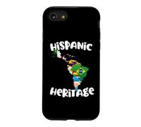 Carcasa para iPhone SE (2020) / 7/8 Mes de la Herencia Hispana Bandera de Todos los Países Mapa de