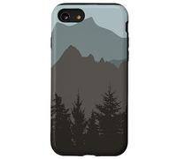 Carcasa para iPhone SE (2020) / 7/8 Mountains Peaks Abstract Outdoor Nature Landscape Gray Blue