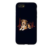 Carcasa para iPhone SE (2020) / 7/8 Mutt Dog Lover Heartbeat ECG Pulse Estilo de Raza Mixta