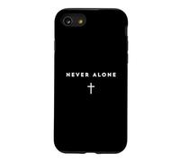 Carcasa para iPhone SE (2020) / 7/8 Nunca Solo Jesús Versículo bíblico católico con Cruz Simple