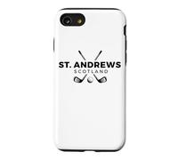 Carcasa para iPhone SE (2020) / 7/8 Palos Cruzados y Pelotas de Golf St. Andrews Scotland, Estampados en Negro