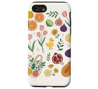 Carcasa para iPhone SE (2020) / 7/8 Patrón de jardín Floral y Frutas de Patito de Primavera Beige