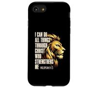 Carcasa para iPhone SE (2020) / 7/8 Philippians 4:13 Religious Lion Strengthens Christian