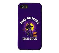 Carcasa para iPhone SE (2020) / 7/8 Real Witches Ride Stick Divertido Gato Negro Halloween