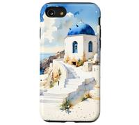Carcasa para iPhone SE (2020) / 7/8 Recuerdos de la Isla Griega Impresionante Arte de Acuarela de Santorini
