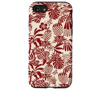 Carcasa para iPhone SE (2020) / 7/8 Red Tropical Pineapple Palm Leaf Aloha Summer Pattern