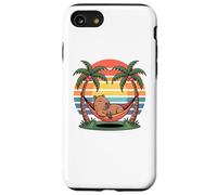 Carcasa para iPhone SE (2020) / 7/8 Relaxing Capybara, Sunset, Palm Tree, Summer capy Vacation
