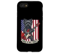Carcasa para iPhone SE (2020) / 7/8 Rock N Roll Yorkie Dog Playing Guitar USA Flag Puppy