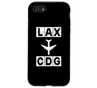 Carcasa para iPhone SE (2020) / 7/8 Ruta de Vuelo LAX a CDG Códigos de Los Ángeles París