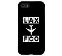 Carcasa para iPhone SE (2020) / 7/8 Ruta de Vuelo LAX a FCO Códigos de Los Ángeles Roma